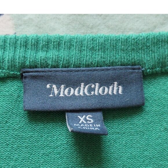 Modcloth green cardigan, XS, 3/4 sleeve length - Picture 4 of 7